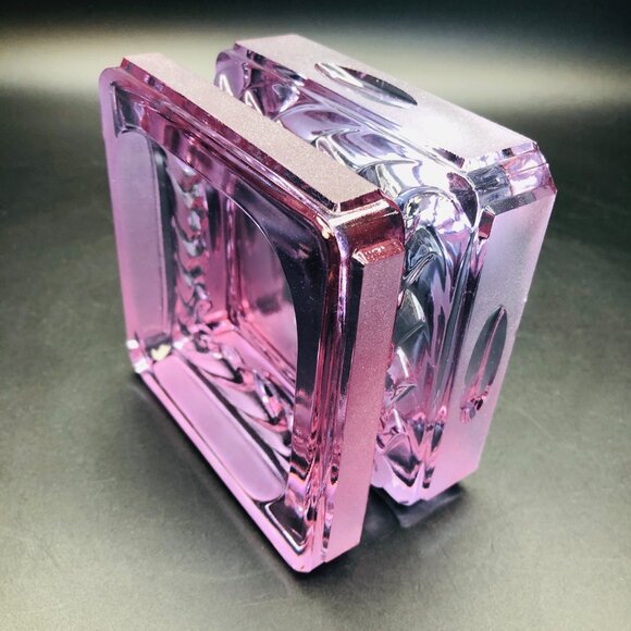 Vintage 60s Neodymium Glass Ashtray: Reversible Catch All Bowl - MCM Collectible - Picture 7 of 10